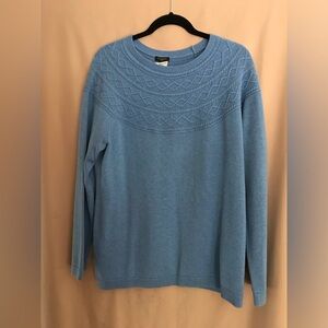 Talbot Blue Sweater with cable design yoke